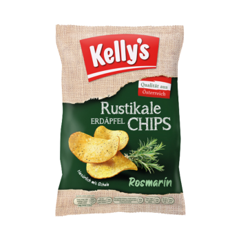 659786, Kellys Rustikale Erdaepfel Chips Rosmarin, natuerlich mit Schale, 110g